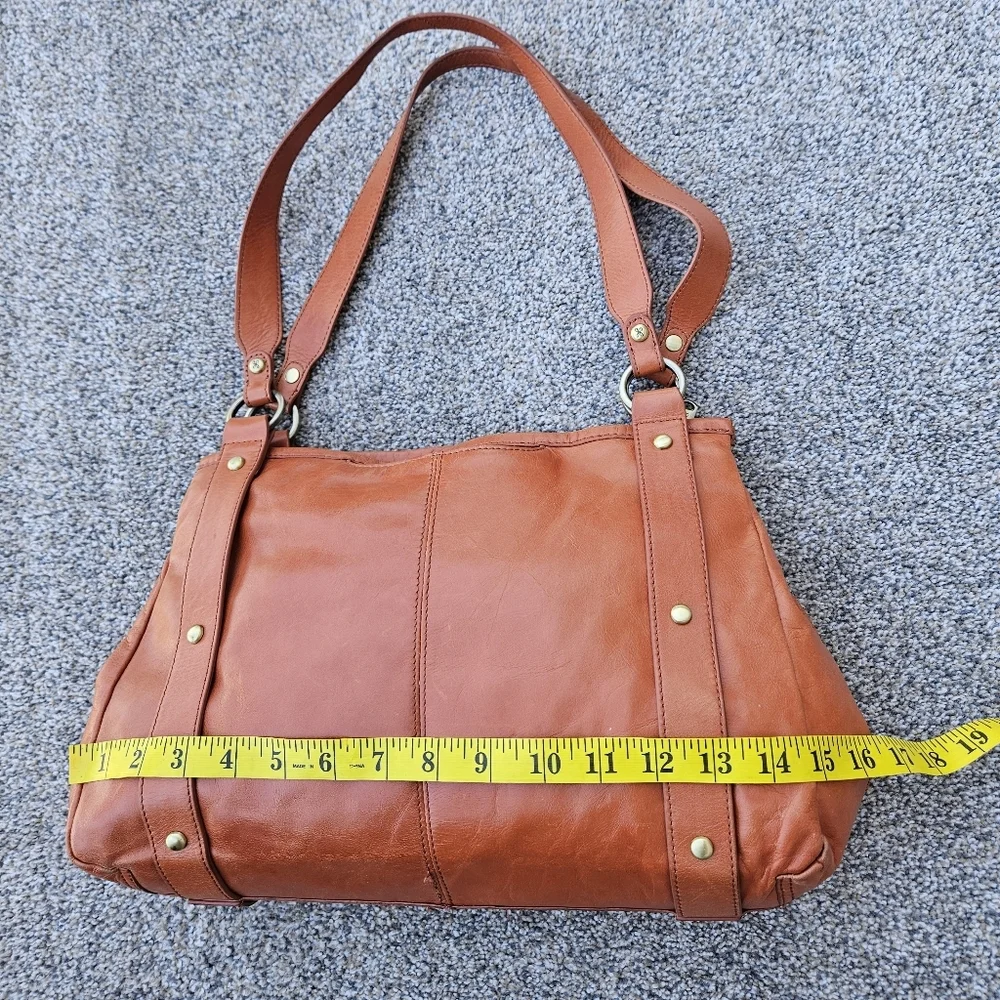HOBO International Toffee Brown Leather Shoulder Bag Wanderlust Lining VTG Purse